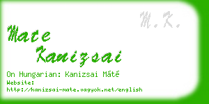 mate kanizsai business card