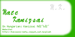 mate kanizsai business card